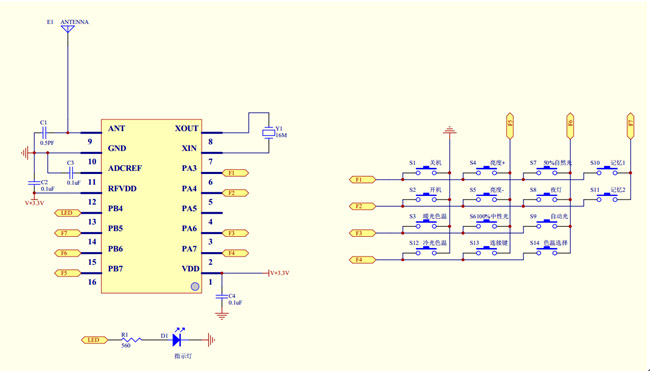 2.4g調(diào)光遙控器方案